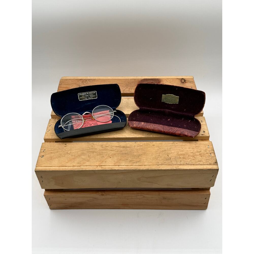 Antique Eye Glasses and Cases Bundle Set